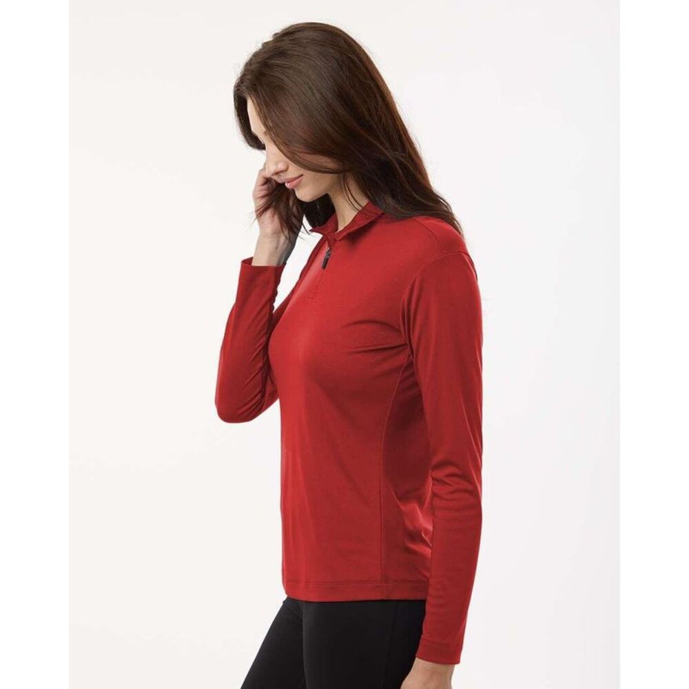 AllPro Pro-Lock Women's Performance Quarter-Zip Pullover / Red - Picture 5 of 6